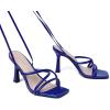 imageMostrin Womens Sandals Strappy Heels for Women Lace Up Heels Square Open Toe Heels Tie Up High Heeled Sandals for Prom Party Daily WearRoyal Blue