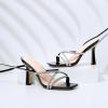 imageMostrin Womens Sandals Strappy Heels for Women Lace Up Heels Square Open Toe Heels Tie Up High Heeled Sandals for Prom Party Daily WearSparkly Black