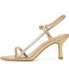imageMostrin Womens Kitten Heels Strappy Heels Ankle Strap Round Open Toe Heeled Sandals Sexy Fashion Comfort Dress Shoes For Party WeddingGold Pu