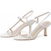 imageMostrin Womens Kitten Heels Strappy Heels Ankle Strap Round Open Toe Heeled Sandals Sexy Fashion Comfort Dress Shoes For Party WeddingWhite