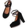 imageMostrin Fashion Vintage Womens Small Bowtie Platform Pumps Ladies Sexy High Heeled ShoesBlack 2501