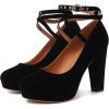 imageMostrin Fashion Vintage Womens Small Bowtie Platform Pumps Ladies Sexy High Heeled ShoesBlack 2501