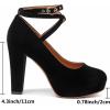 imageMostrin Fashion Vintage Womens Small Bowtie Platform Pumps Ladies Sexy High Heeled ShoesBlack 2501