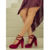 imageMostrin Fashion Vintage Womens Small Bowtie Platform Pumps Ladies Sexy High Heeled ShoesBurgundy 2501