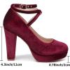 imageMostrin Fashion Vintage Womens Small Bowtie Platform Pumps Ladies Sexy High Heeled ShoesBurgundy 2501