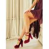 imageMostrin Fashion Vintage Womens Small Bowtie Platform Pumps Ladies Sexy High Heeled ShoesBurgundy 2501