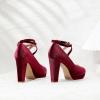 imageMostrin Fashion Vintage Womens Small Bowtie Platform Pumps Ladies Sexy High Heeled ShoesBurgundy 2501