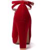 imageMostrin Fashion Vintage Womens Small Bowtie Platform Pumps Ladies Sexy High Heeled ShoesRed 2501