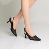 imageMostrin Kitten Heels for Women Slingback Pointed Closed Toe Heels Womens Pumps Shoes for Wedding Party CommutingBlack Mesh 2