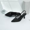 imageMostrin Kitten Heels for Women Slingback Pointed Closed Toe Heels Womens Pumps Shoes for Wedding Party CommutingBlack Mesh 2