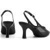 imageMostrin Kitten Heels for Women Slingback Pointed Closed Toe Heels Womens Pumps Shoes for Wedding Party CommutingBlack Mesh 2