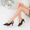 imageMostrin Kitten Heels for Women Slingback Pointed Closed Toe Heels Womens Pumps Shoes for Wedding Party CommutingBlack Mesh