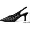 imageMostrin Kitten Heels for Women Slingback Pointed Closed Toe Heels Womens Pumps Shoes for Wedding Party CommutingBlack Mesh