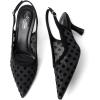 imageMostrin Kitten Heels for Women Slingback Pointed Closed Toe Heels Womens Pumps Shoes for Wedding Party CommutingBlack Mesh