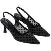imageMostrin Kitten Heels for Women Slingback Pointed Closed Toe Heels Womens Pumps Shoes for Wedding Party CommutingBlack Mesh