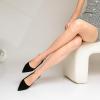 imageMostrin Kitten Heels for Women Slingback Pointed Closed Toe Heels Womens Pumps Shoes for Wedding Party CommutingBlack Suede