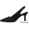 imageMostrin Kitten Heels for Women Slingback Pointed Closed Toe Heels Womens Pumps Shoes for Wedding Party CommutingBlack Suede
