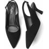 imageMostrin Kitten Heels for Women Slingback Pointed Closed Toe Heels Womens Pumps Shoes for Wedding Party CommutingBlack Suede