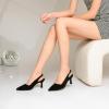 imageMostrin Kitten Heels for Women Slingback Pointed Closed Toe Heels Womens Pumps Shoes for Wedding Party CommutingBlack Suede