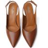 imageMostrin Kitten Heels for Women Slingback Pointed Closed Toe Heels Womens Pumps Shoes for Wedding Party CommutingBrown
