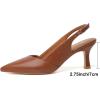 imageMostrin Kitten Heels for Women Slingback Pointed Closed Toe Heels Womens Pumps Shoes for Wedding Party CommutingBrown