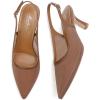 imageMostrin Kitten Heels for Women Slingback Pointed Closed Toe Heels Womens Pumps Shoes for Wedding Party CommutingBrown Mesh
