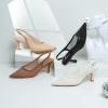 imageMostrin Kitten Heels for Women Slingback Pointed Closed Toe Heels Womens Pumps Shoes for Wedding Party CommutingBrown Mesh