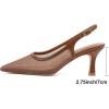 imageMostrin Kitten Heels for Women Slingback Pointed Closed Toe Heels Womens Pumps Shoes for Wedding Party CommutingBrown Mesh