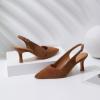 imageMostrin Kitten Heels for Women Slingback Pointed Closed Toe Heels Womens Pumps Shoes for Wedding Party CommutingBrown Suede