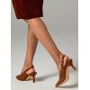 imageMostrin Kitten Heels for Women Slingback Pointed Closed Toe Heels Womens Pumps Shoes for Wedding Party CommutingBrown Suede