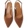 imageMostrin Kitten Heels for Women Slingback Pointed Closed Toe Heels Womens Pumps Shoes for Wedding Party CommutingBrown Suede