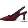 imageMostrin Kitten Heels for Women Slingback Pointed Closed Toe Heels Womens Pumps Shoes for Wedding Party CommutingBurgundy Suede