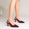 imageMostrin Kitten Heels for Women Slingback Pointed Closed Toe Heels Womens Pumps Shoes for Wedding Party CommutingBurgundy Suede