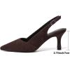 imageMostrin Kitten Heels for Women Slingback Pointed Closed Toe Heels Womens Pumps Shoes for Wedding Party CommutingDark Brown Suede