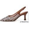 imageMostrin Kitten Heels for Women Slingback Pointed Closed Toe Heels Womens Pumps Shoes for Wedding Party CommutingLeopard Mesh