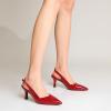 imageMostrin Kitten Heels for Women Slingback Pointed Closed Toe Heels Womens Pumps Shoes for Wedding Party CommutingPatent Red
