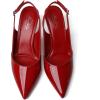 imageMostrin Kitten Heels for Women Slingback Pointed Closed Toe Heels Womens Pumps Shoes for Wedding Party CommutingPatent Red