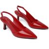 imageMostrin Kitten Heels for Women Slingback Pointed Closed Toe Heels Womens Pumps Shoes for Wedding Party CommutingPatent Red