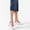 imageMostrin Kitten Heels for Women Slingback Pointed Closed Toe Heels Womens Pumps Shoes for Wedding Party CommutingWhite