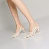 imageMostrin Kitten Heels for Women Slingback Pointed Closed Toe Heels Womens Pumps Shoes for Wedding Party CommutingWhite Mesh