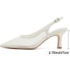 imageMostrin Kitten Heels for Women Slingback Pointed Closed Toe Heels Womens Pumps Shoes for Wedding Party CommutingWhite Mesh