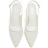 imageMostrin Kitten Heels for Women Slingback Pointed Closed Toe Heels Womens Pumps Shoes for Wedding Party CommutingWhite Mesh