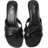 imageMostrin Strappy Kitten Heels for Women Round Open Toe Flip Flops Slip On Mules Heels Fashion Thong Heeled Sandals for Party Wedding HolidayBlack