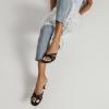 imageMostrin Strappy Kitten Heels for Women Round Open Toe Flip Flops Slip On Mules Heels Fashion Thong Heeled Sandals for Party Wedding HolidayBlack