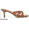 imageMostrin Strappy Kitten Heels for Women Round Open Toe Flip Flops Slip On Mules Heels Fashion Thong Heeled Sandals for Party Wedding HolidayBrown