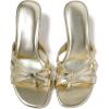 imageMostrin Strappy Kitten Heels for Women Round Open Toe Flip Flops Slip On Mules Heels Fashion Thong Heeled Sandals for Party Wedding HolidayGold