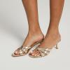 imageMostrin Strappy Kitten Heels for Women Round Open Toe Flip Flops Slip On Mules Heels Fashion Thong Heeled Sandals for Party Wedding HolidayGold