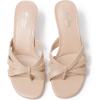 imageMostrin Strappy Kitten Heels for Women Round Open Toe Flip Flops Slip On Mules Heels Fashion Thong Heeled Sandals for Party Wedding HolidayNude