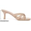 imageMostrin Strappy Kitten Heels for Women Round Open Toe Flip Flops Slip On Mules Heels Fashion Thong Heeled Sandals for Party Wedding HolidayNude