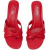 imageMostrin Strappy Kitten Heels for Women Round Open Toe Flip Flops Slip On Mules Heels Fashion Thong Heeled Sandals for Party Wedding HolidayRed
